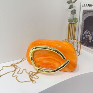 Borsa da Sera Classica Rotonda in Stile Europeo <span class=keywords><strong>e</strong></span> Americano, Clutch in Acrilico con Design Vintage - Product Image 5
