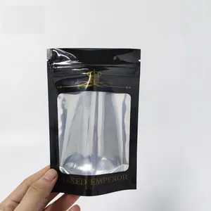 Sacos para empacotamento comestível 3.5g, biggies impressos personalizados cheiro impermeável com janela transparente