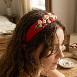 Diadema Acolchada Bordada a Mano para Niñas, Aro para el Cabello con Cinta Floral, Accesorios para el Cabello de Boutique para Niñas - Product Image 4