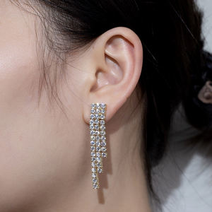 Pendientes de Diamantes de Oro Amarillo de 18K MSE-867 de Messi Jewelry para Mujer - Product Image 5