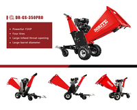 TUV CE goedgekeurde 6 inch commerciële trommelhoutversnipperaar, zware uitvoering, 15PK benzinemotor, 8t/u capaciteit, takkenhakselaar voor bosbouw