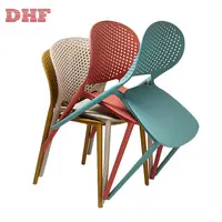 Stackable Plastic Dining Chairs, Breathable, Colorful