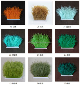 Nhiều Màu 1 Mét Đà Điểu Lông Trims Ribbon 8-10Cm Trắng Tẩy Trắng Đà Điểu Plumas Rìa Cho Trang Phục DIY Thủ Công May - Product Image 5