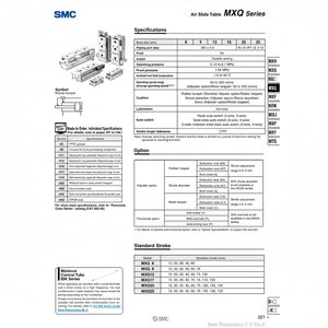 MXQ25-125AS โต๊ะสไลด์ลมนิวเมติก SMC - Product Image 1