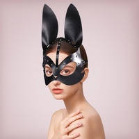 Masque de lapin en cuir style punk pour fête costumée, Halloween, carnaval, accessoires de cosplay animalier, vente en gros WNDA21262 Fabriqué en Chine