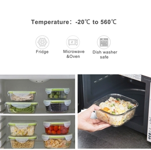 Congélateur, four, micro-ondes et lave-vaisselle IKOO Lot de 10 récipients en verre hermétiques avec couvercles - Product Image 3