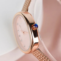 Reloj de Lujo para Mujer, de Cuarzo, con Correa de Acero Inoxidable y Cristal Mineral, Resistente al Agua 3BAR