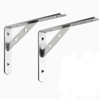 Support d'étagère triangulaire pliable en acier inoxydable robuste, structure stable, pour bibliothèque, fabrication robuste par emboutissage