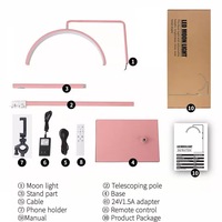 Lampe de beauté diamant rose en forme de U, lumière d'appoint demi-lune pour extensions de cils, nail art et travaux en salon