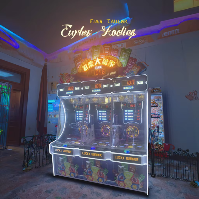 High Profit Carnival Booth Automatic Plastic Lottery Game Vending Machine for Kids Three-Player Racing Coin Operated Games
