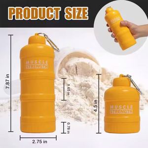 Fonwhy - Contenedor Portátil Personalizado de Plástico de 3 Capas Apilable Multifunción para Proteína en Polvo, Gimnasio, Viajes, con Embudo y Llavero - Product Image 4
