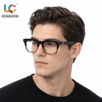 Montures de lunettes optiques en acétate faites à la main de qualité supérieure, montures carrées à bordure complète, lunettes de prescription, OEM, vente en gros personnalisée