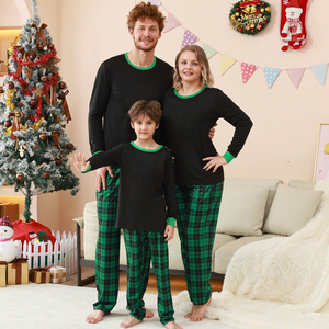 Venta caliente logotipo personalizado imprimible familia Plaid camiseta sublimación en blanco Navidad pijamas conjunto - Product Image 3