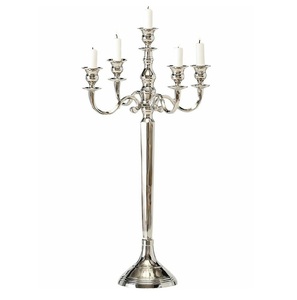 Portavelas de plata de lujo de 5 brazos, diseño Vintage, fiestas de Navidad, bodas, hoteles, centro de mesa, candelabros decorativos a granel - Product Image 1