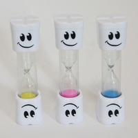 Timer Gigi Ramah Lingkungan Portabel Tahan Lama Desain Kontemporer untuk Anak-Anak, Set Timer 3 Menit Berbentuk Gigi Tersenyum, Bahan ABS, Kembali ke Sekolah