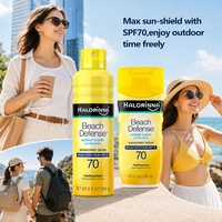 Crème solaire Private Label Beach Defense SPF70 198ml, sans danger pour les récifs coralliens, avec technologie Helioplex, résistante à l'eau et à la transpiration, soin du visage et du corps, OEM