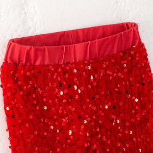 <span class=keywords><strong>Pantaloni</strong></span> a Zampa d'Elefante Rossi con <span class=keywords><strong>Paillettes</strong></span> Scintillanti per Bambine, Personalizzabili, con Orlo Peloso e Vita Elastica, Ideali per Spettacoli Natalizi - Product Image 3