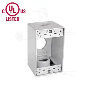 Caixa de junção impermeável de alumínio elétrico, caixa resistente às intempéries, 2-5/8 "profunda