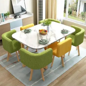 ชุดโต๊ะและเก้าอี้สำหรับการเจรจาธุรกิจแบบเรียบง่าย โต๊ะประชุมขนาดเล็กสำหรับพื้นที่พักผ่อนในสำนักงาน โต๊ะฝึกอบรม โต๊ะต้อนรับ โต๊ะรับประทานอาหารที่บ้าน - Product Image 3