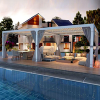 Pergola rétractable en aluminium imperméable pour l'extérieur avec toit ouvrant à lamelles en PVC, gazebo pare-soleil pour jardin