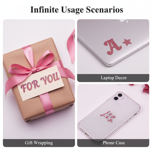 Lettres et autocollants alphanumériques en vinyle métallisé pour signalétique, tasses, carnets, literie et décoration d'emballages - Product Image 3