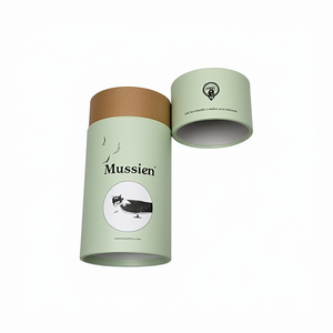 Custom CMYK Printed Biodegradable Recycled Materials Rigid Cardboard Cylinder Tube Box with <b>Sponge</b> Lining for Clothing Packaging - Product Image 1