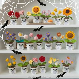 Planta Artificial en Maceta, Muñeca de Algodón Tejida a Mano, Planta de Ganchillo Hecha a Mano para Halloween - Product Image 3