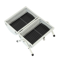 Mini-barbecue fumoir compact au charbon de bois avec dispositif de sécurité flamme, modèle moderne portable en fer, pour 2-3 personnes, idéal pour l'extérieur et le jardin