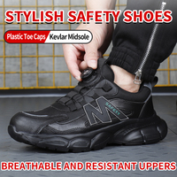 Chaussures de sécurité Yu Tai Work Construction, baskets basses en maille respirante, embout en plastique, anti-perforation, légères, antidérapantes pour usine