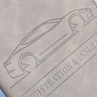 Porte-cartes de immatriculation et d'assurance en cuir PU personnalisé avec logo, fin et gaufré, pour boîte à gants de véhicule