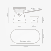 Petite théière et tasse de luxe imprimées sur mesure coffret cadeau boîtes d'emballage rouges bouilloire magnétique en verre esthétique kit de tasses à thé