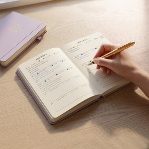 Carnet de notes personnalisé à couverture rigide A5 avec reliure spirale, logo estampé, coffret cadeau de luxe, agenda écologique - Product Image 3
