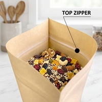 Sacs refermables personnalisés en papier kraft biodégradable de qualité alimentaire, en stock, pour le sucre et les aliments pour animaux de compagnie