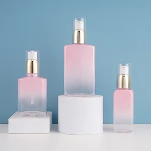 90ml PET Loção Bomba Garrafa Plástico Pet Rosa Garrafa Embalagem Cosmética Bomba De Plástico Garrafa De Cuidados Com A Pele