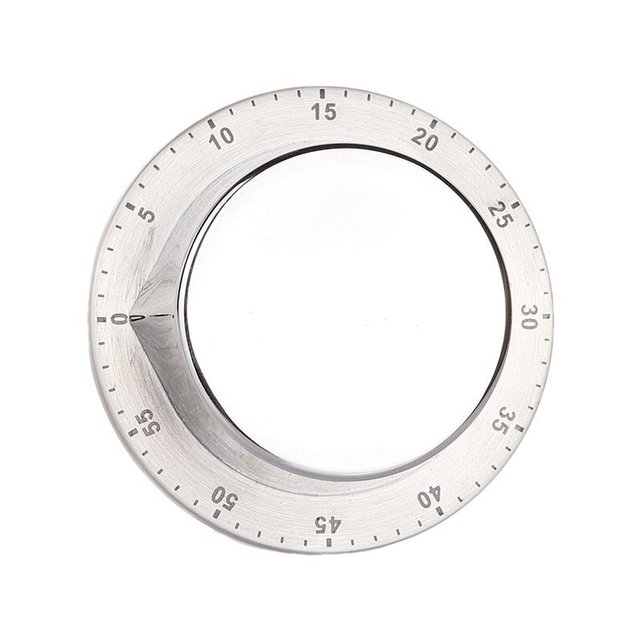 Laser Logo Printing UFO Design Magnetic Kitchen Timer Silver Mechanical Alarm Clock Timer Home Countdown Gadget Timer