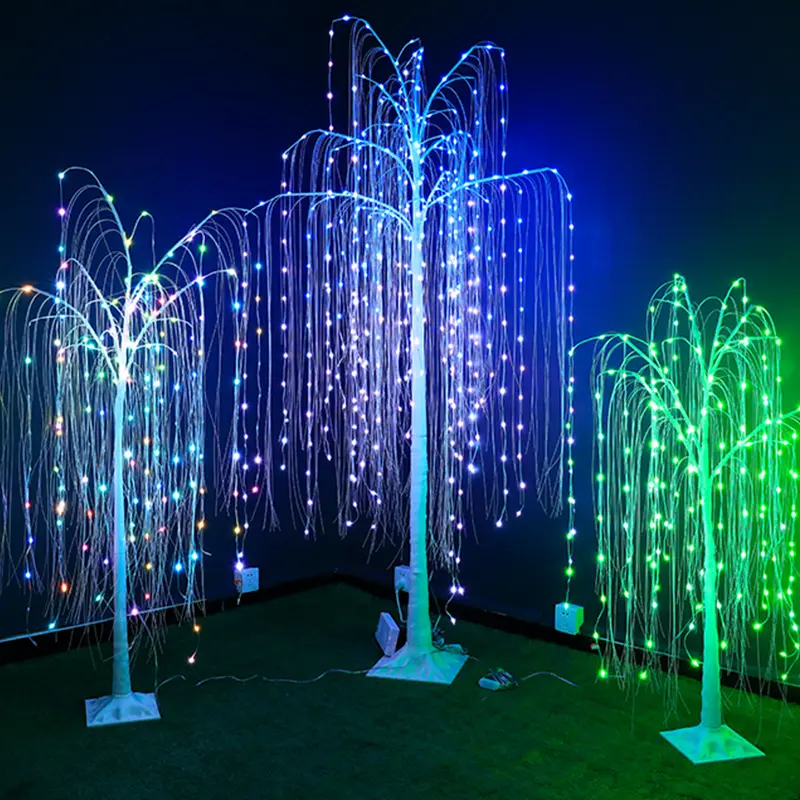 Custom App Control Foldable String Net Fairy Light Christmas Tree Decoration Led Strip 3d Smart Motif Dmx Willow Tree Light