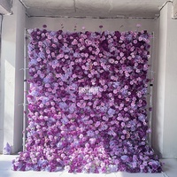 MSFAME Murs de Fleurs d'Hortensia Lavande Blanc Lilas Décor Mural Floral Violet 3D