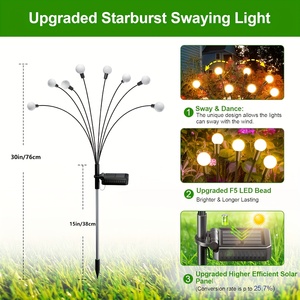 Lampes solaires Firefly 2026 améliorées, étanches IP65, à effet étoile vacillante, pour jardin, décoration paysagère RGB pour patio et cour - Product Image 5