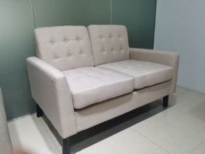 Hàng Tồn Kho Giải Phóng Mặt Hàng <span class=keywords><strong>Overstock</strong></span> Đồ Nội Thất Mỹ Bọc Hai Chỗ Ngồi Tufted Màu Be Linen Vải Loveseat Cổ Sofa - Product Image 3