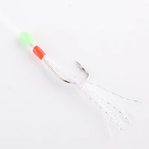 White <span class=keywords><strong>Hage</strong></span> skin sabiki Rig Real Fish Skin String Hooks Sabiki Rig para Sea Luminous Soft Shrimp - Product Image 2