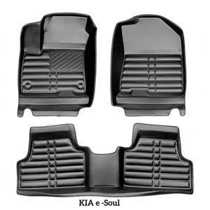 BORNSELLER Tapis de sol en cuir 5D complets pour EV6 (<span class=keywords><strong>2022</strong></span>+) Matériaux PVC/PU/EVA Écologiques Antidérapants Épaisseur 10MM 3/4/5 pièces - Product Image 2