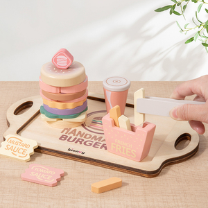 <strong>Wooden</strong> Children's Simulation Kitchen <strong>Food</strong> Hamburger Sandwich <strong>Toy</strong> for Boys and Girls, Role-Playing Educational <strong>Toy</strong> - Product Image 5
