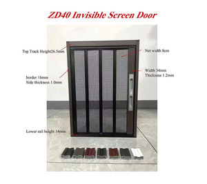 Pantalla de puerta de seguridad antimosquitos tipo V Puerta de pantalla deslizante de malla plisada de aluminio - Product Image 6