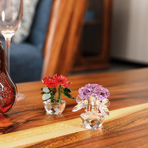 Décorations en cristal en forme de rose, ensemble cadeau de décoration pour la maison, ornements floraux colorés - Product Image 2