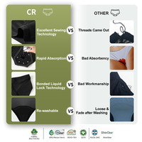 Culottes Menstruelles Réutilisables et Lavables en Gros 4 Couches, Protection Totale Flux Abondant Anti-Fuites pour Femmes