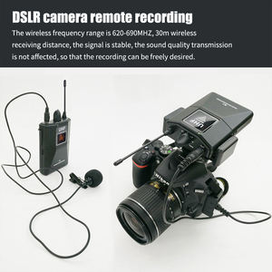 Micrófono <span class=keywords><strong>DSLR</strong></span> externo de buena calidad, micrófono de grabación de estudio Lavalier inalámbrico de buena calidad para cámara, micrófono de entrevista - Product Image 5