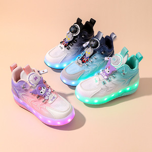 Chaussures de sport pour enfants avec roues lumineuses LED pour garçons et filles, dessus en mesh, semelle extérieure en TPU, semelle intermédiaire en EVA - Product Image 4