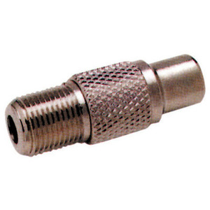 Adaptador F hembra a RCA hembra, conector de audio y video, carcasa metálica - Product Image 1
