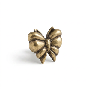 AK Brass Butterfly Shape Metal Cabinet Knob Gold Antique Finish Luxury <b>Wardrobe</b> Drawer Furniture <b>Hardware</b> Decorative Handle - Product Image 5