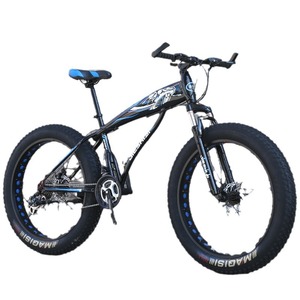 Vélo de montagne pour adultes de 26 pouces et 24 pouces avec pneus épais pour la neige, vitesses variables, amortissement, freins à disque doubles, guidon papillon, robuste - Product Image 5